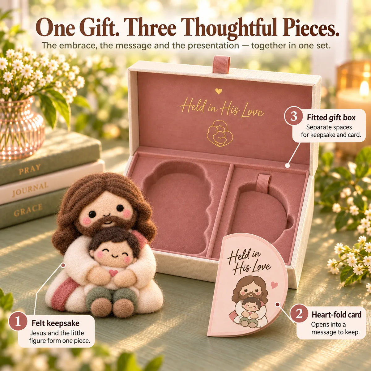 ⏳ Last Day 49% OFF – ✝️👼Faith-Inspired Felt Keepsake Gift Set | 6 Meaningful Designs with Matching Message Card & Gift Box 🎁