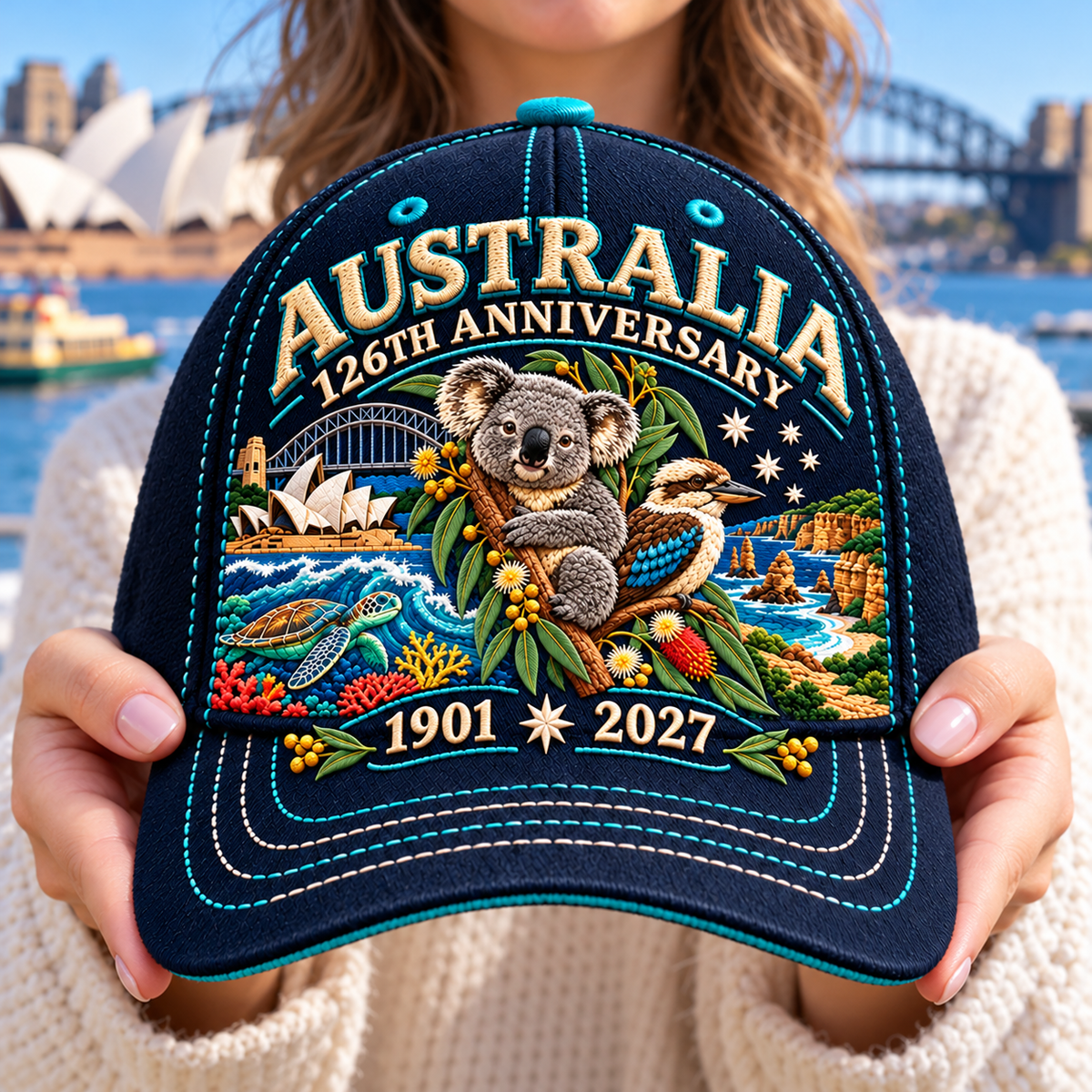 🔥LAST DAY 50% OFF - 🦘Australia 126th Anniversary 1901–2027 – Premium Embroidered Heritage Cap 100% Cotton