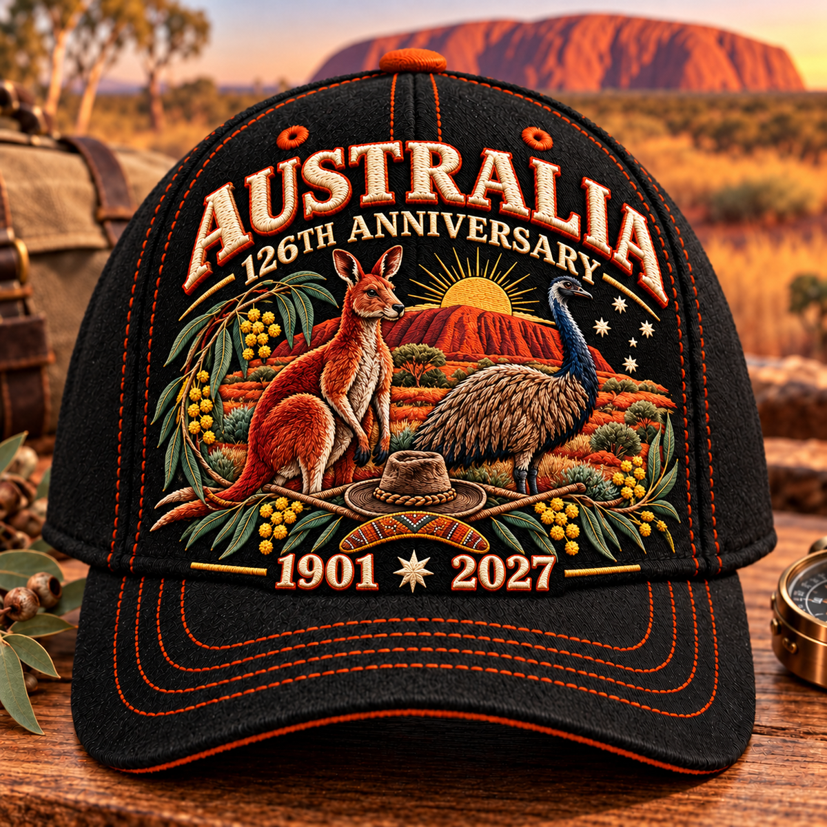 🔥LAST DAY 50% OFF - 🦘Australia 126th Anniversary 1901–2027 – Premium Embroidered Heritage Cap 100% Cotton