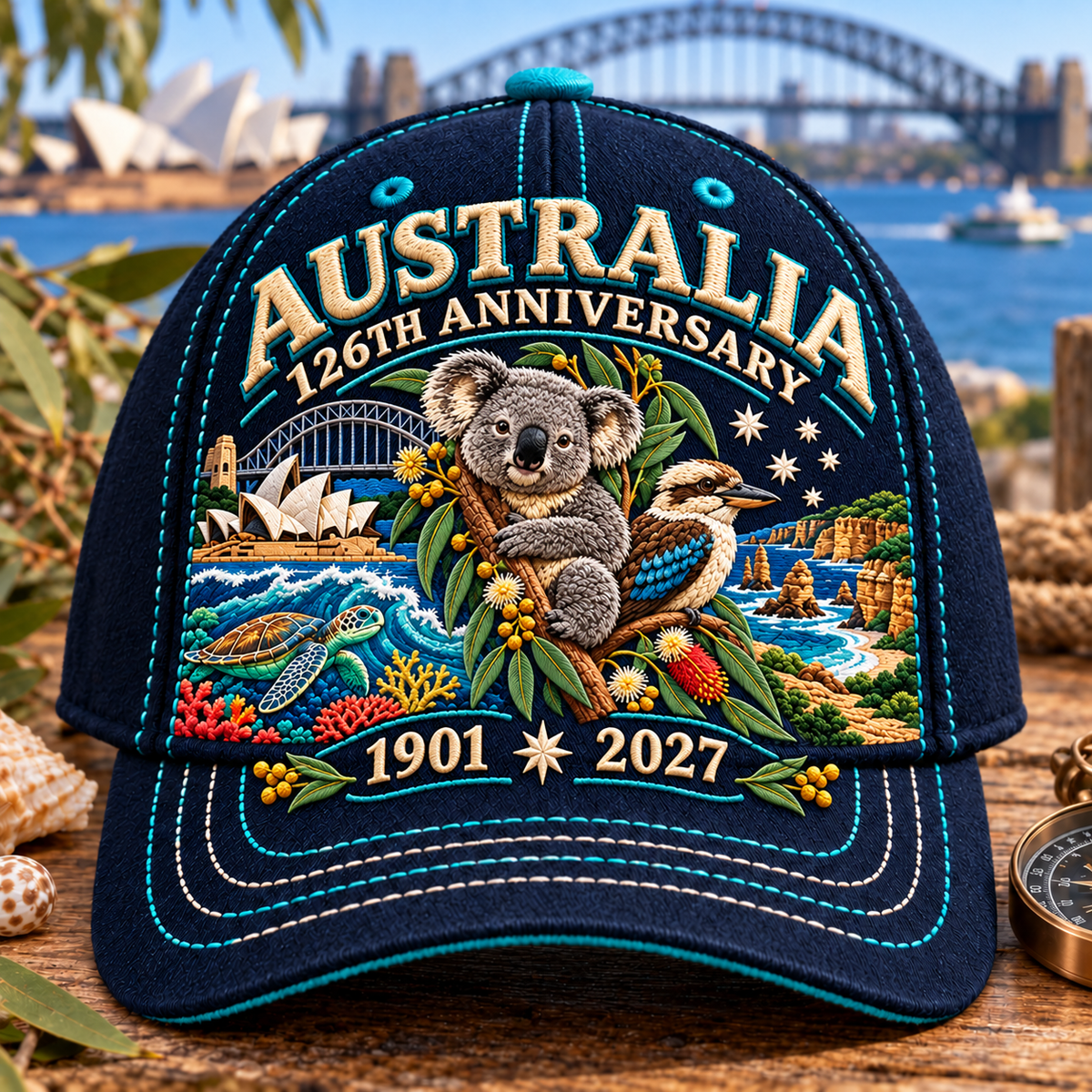 🔥LAST DAY 50% OFF - 🦘Australia 126th Anniversary 1901–2027 – Premium Embroidered Heritage Cap 100% Cotton