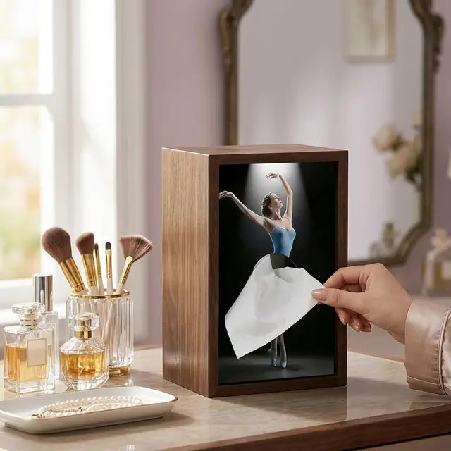 Ballet Dancer Wooden Tissue Box Holder