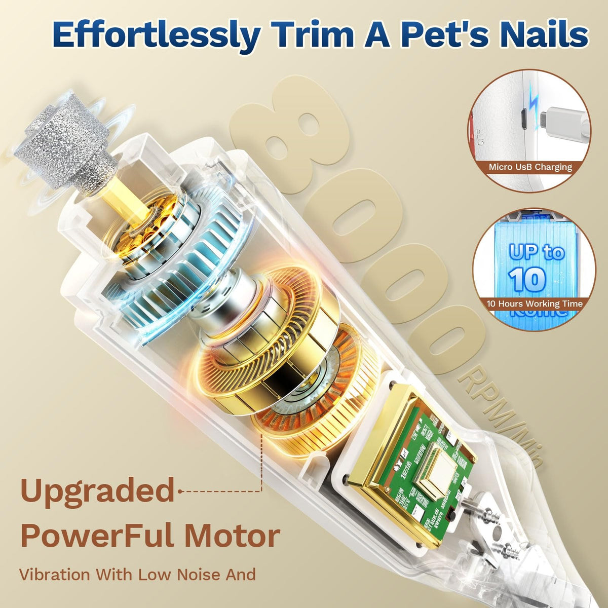 2-in-1 Pet Nail Clippers with Grinder & Dual LED Lights