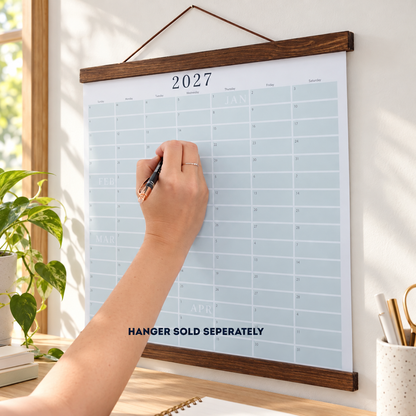 🔥 HOT SALE! 🗓️🏡 2027 Cozy Pecan Print Wall Calendar – 12-Month Vertical Planner