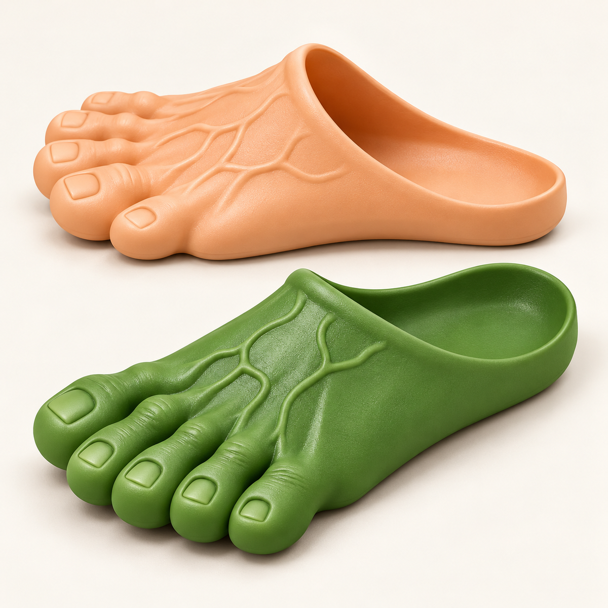 👣Giant Toe Slippers – Funny Realistic Foot Slides