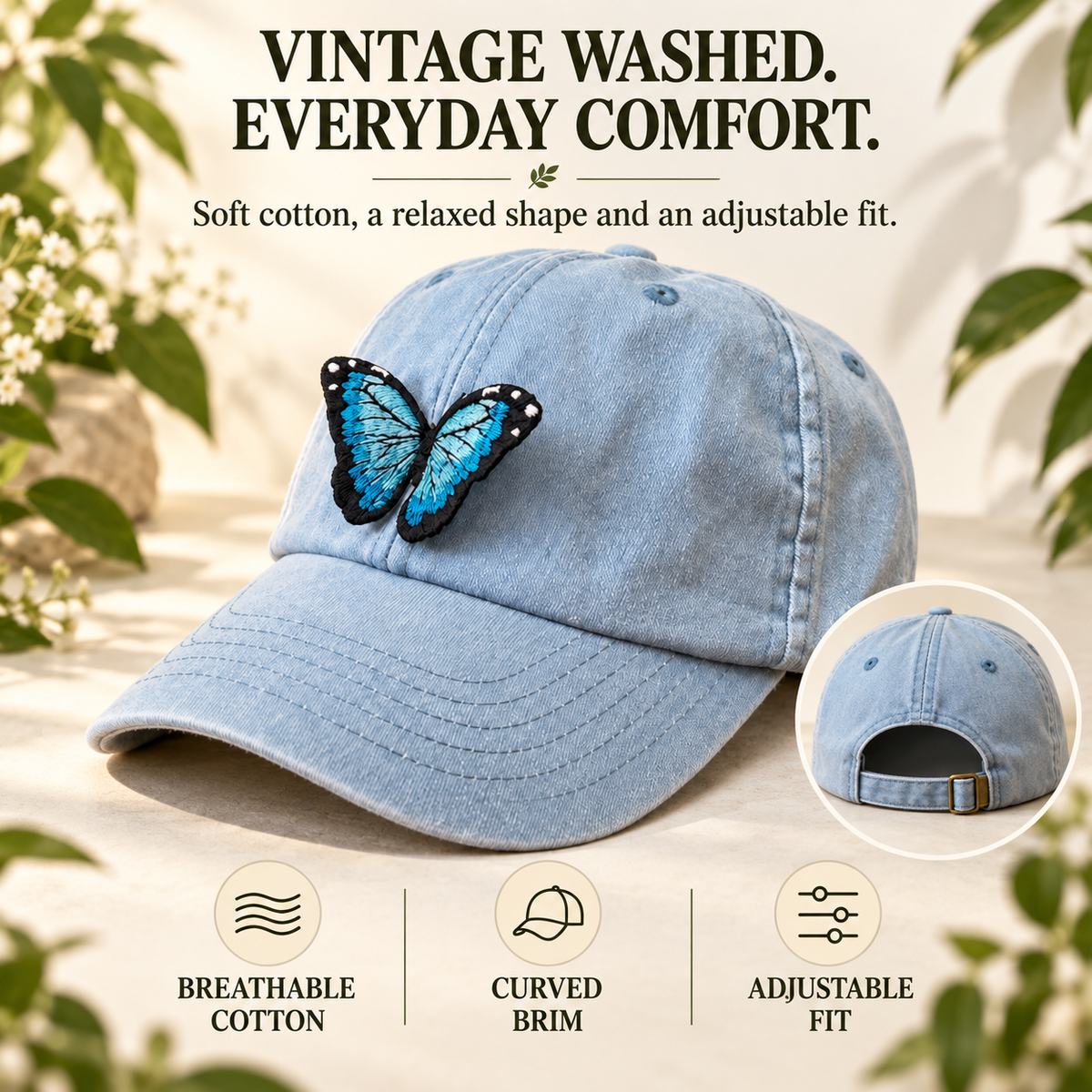 🦋 FlutterWing 3D Blue Morpho Butterfly Hat