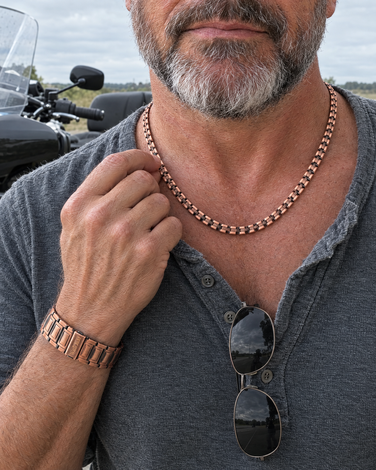Mens Copper Chain With Magnets