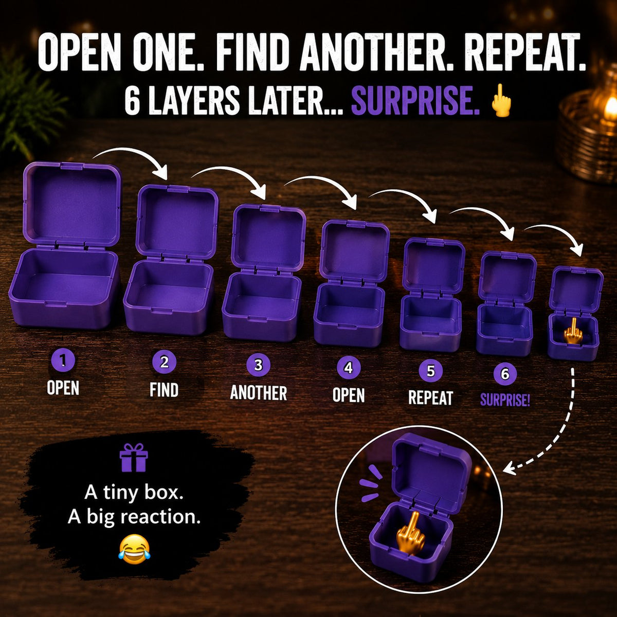 🎁 Multi-Layer Nesting Surprise Gift Box – 6 Layers Of Pure Prank Fun 😂🖕