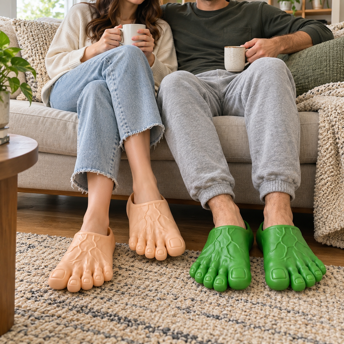 👣Giant Toe Slippers – Funny Realistic Foot Slides