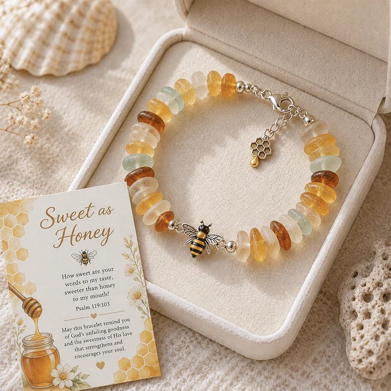 Bee Sea Glass Blessing Bracelet