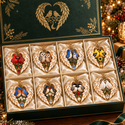 ❤️🐦2026 Angel Wing Heart Christmas Ornaments