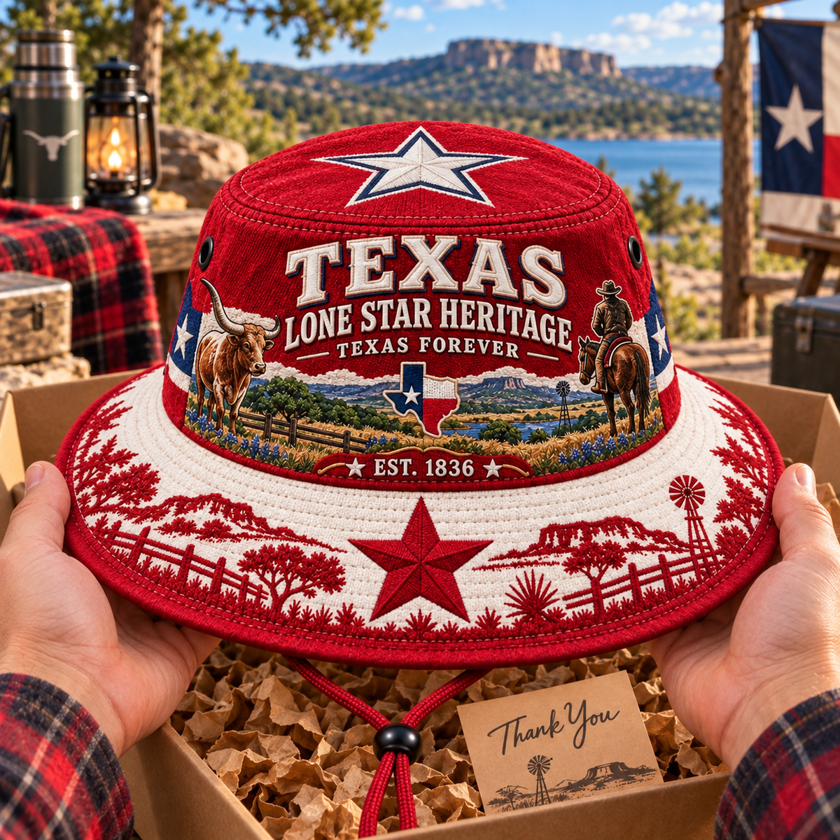 🤠⭐ Texas Lone Star Heritage Boonie Hat — Texas Forever, Est. 1836 🇺🇸