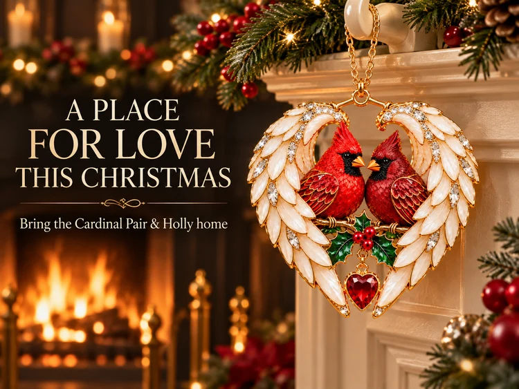 ❤️🐦2026 Angel Wing Heart Christmas Ornaments