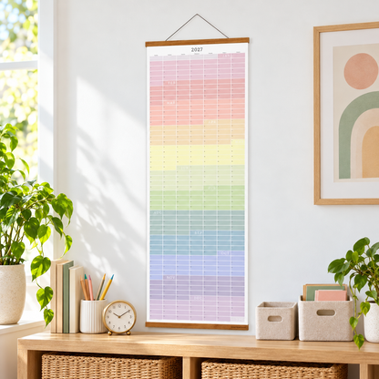 🔥 HOT SALE! 🗓️🏡 2027 Cozy Pecan Print Wall Calendar – 12-Month Vertical Planner