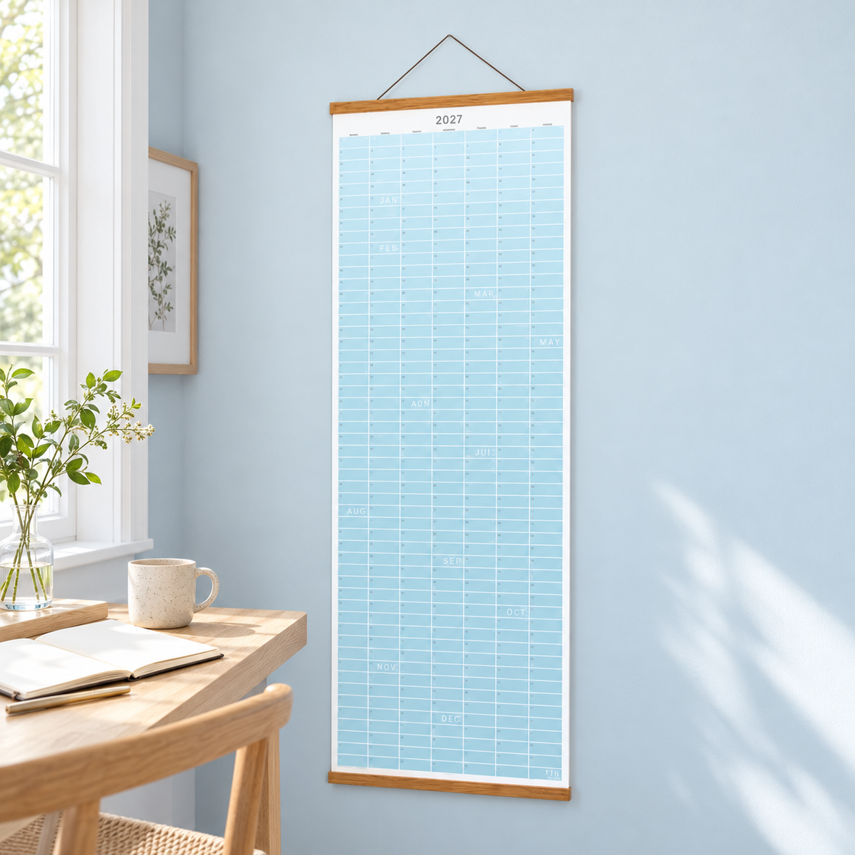 🔥 HOT SALE! 🗓️🏡 2027 Cozy Pecan Print Wall Calendar – 12-Month Vertical Planner