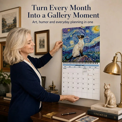 🔥Last Day 50% OFF🐱2027 Cat Art Calendar - 12 Masterpieces Reimagined With A Curious Feline Twist