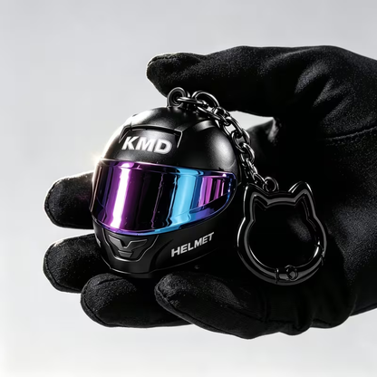 Biker helmet light keychain