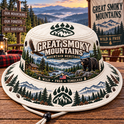 🐻🌲 Great Smoky Mountains Heritage Boonie Hat — Wild, Free & Timeless