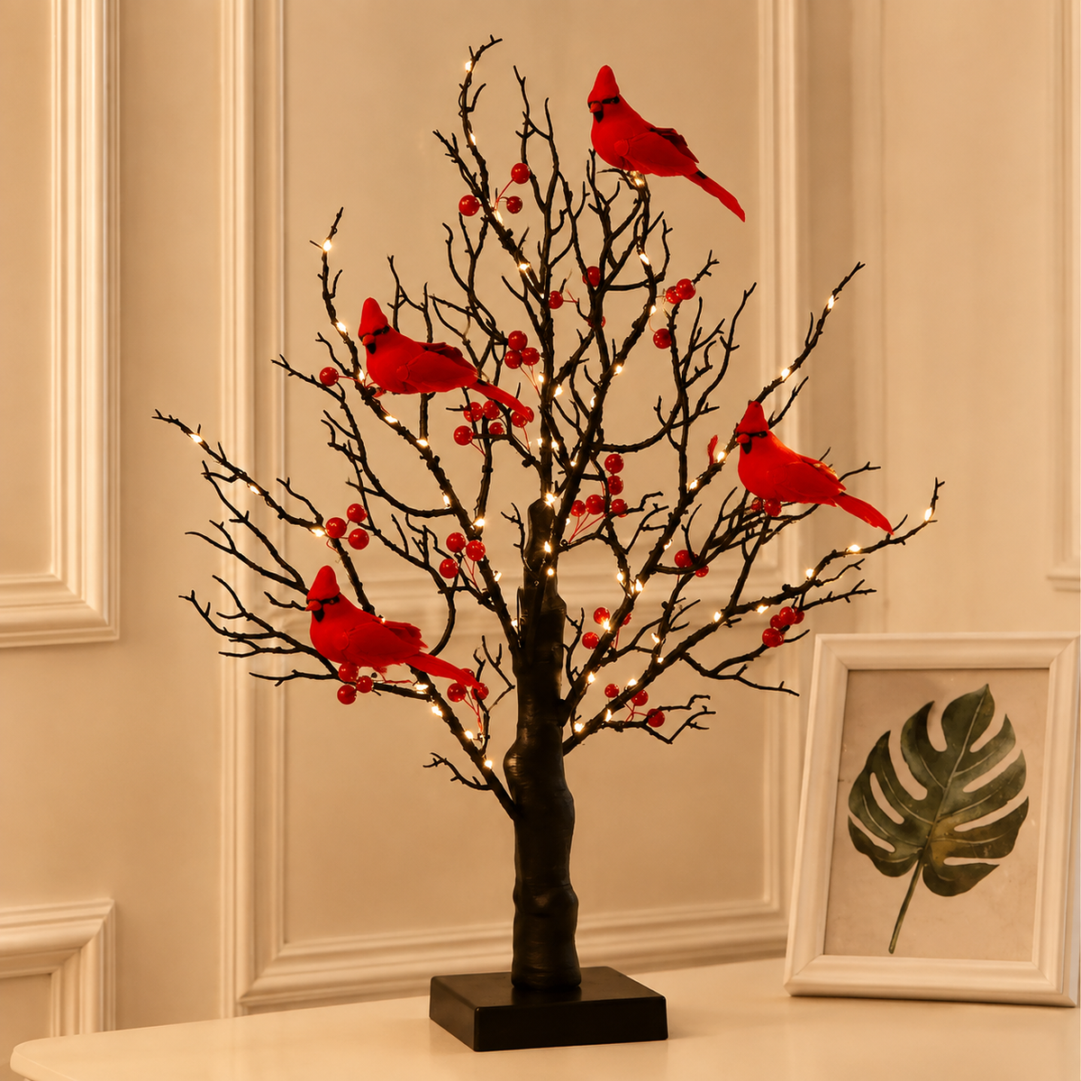 ✨ 2026 Vintage Glowing Cardinal Tree