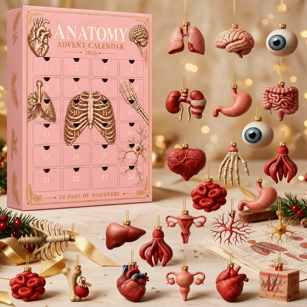 🫀🎁Anatomy Advent Calendar — 24 Anatomy Ornaments