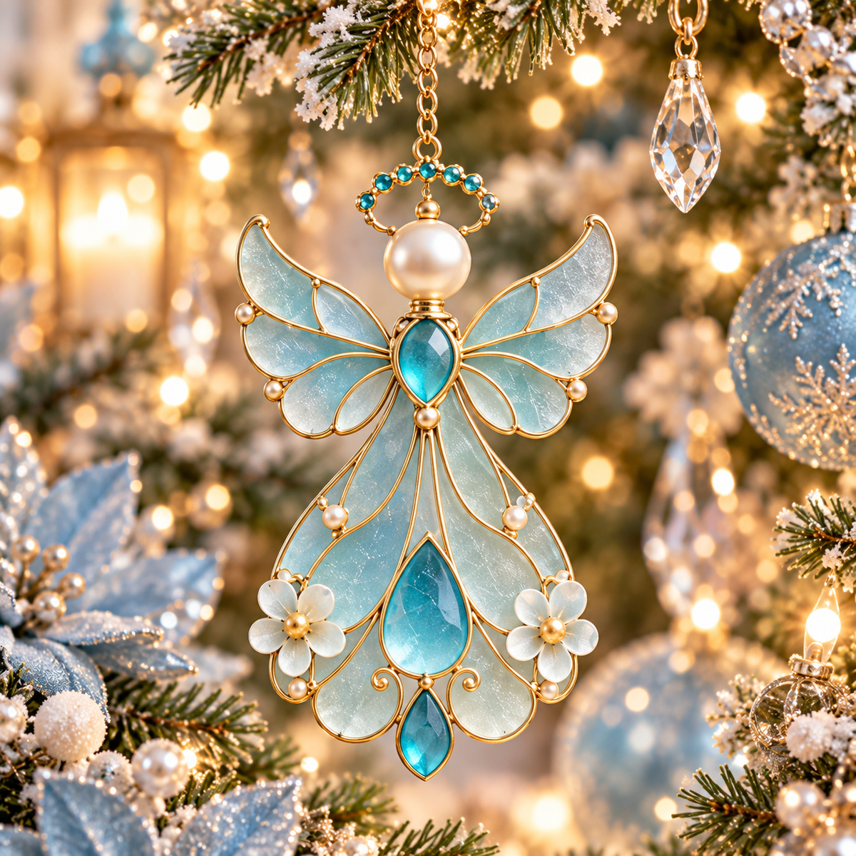 ✨👼12-Month Birthstone Angel Ornament Collection – Stained Glass Christmas Tree Decorations & Meaningful Keepsake Gifts