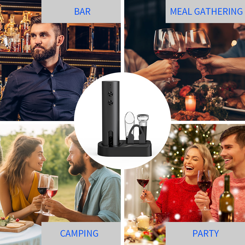 Rechargeable Electric Wine Opener – One-Touch Automatic Corkscrew