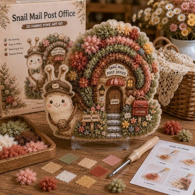 ✨Whimsical Village 3D Fabric Poke Art Kit