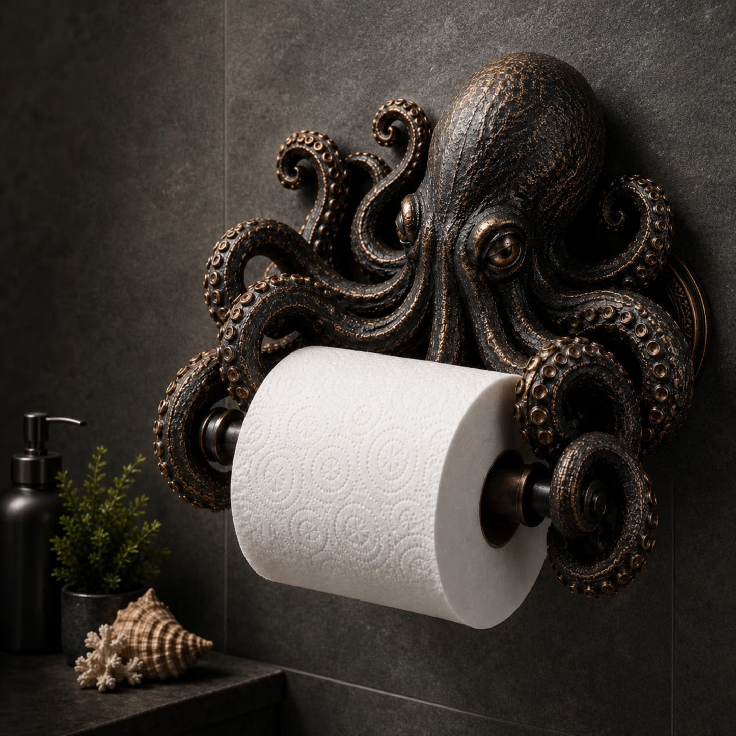 🌊 Ocean Guardian Toilet Paper Holder with Turtle/Shark/Octopus Design