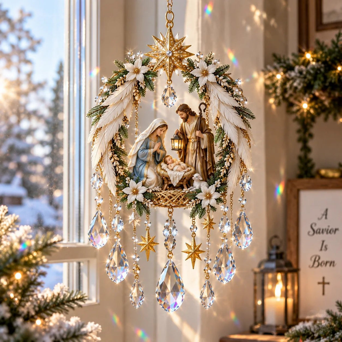 ✝️3D Christian Crystal Suncatcher | 5 Faith-Inspired Window Designs with Cascading Rainbow Crystals ✨