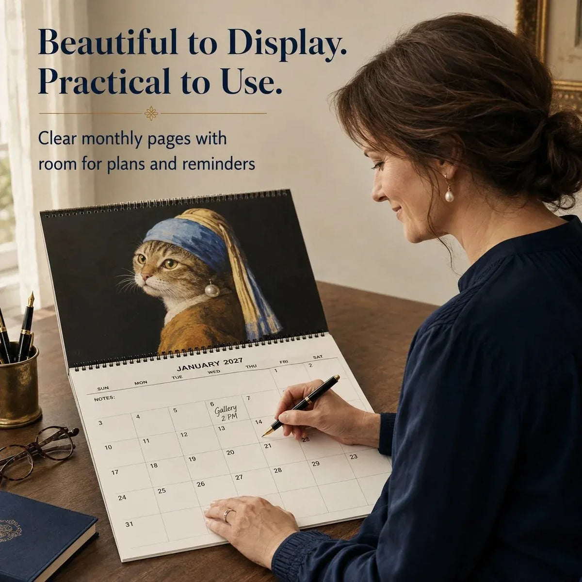 🔥Last Day 50% OFF🐱2027 Cat Art Calendar - 12 Masterpieces Reimagined With A Curious Feline Twist
