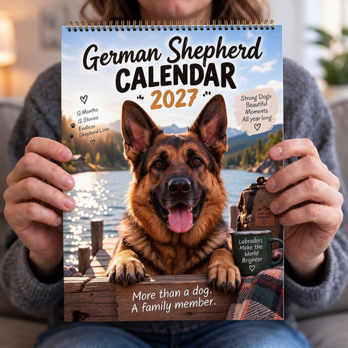 🐾🐕German Shepherd Calendar 2027 – Funny 12-Month Wall Calendar for German Shepherd Lovers & Dog Owners