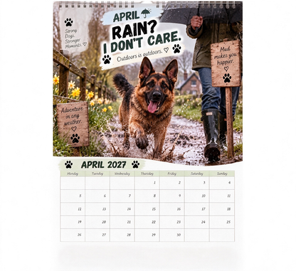 🐾🐕German Shepherd Calendar 2027 – Funny 12-Month Wall Calendar for German Shepherd Lovers & Dog Owners