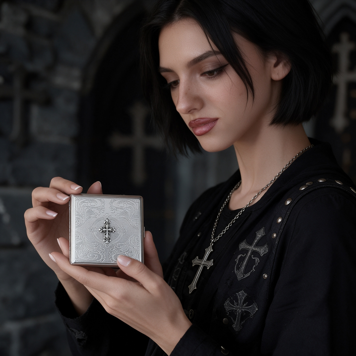 ✝️🥀Cross Metal Wallet Case