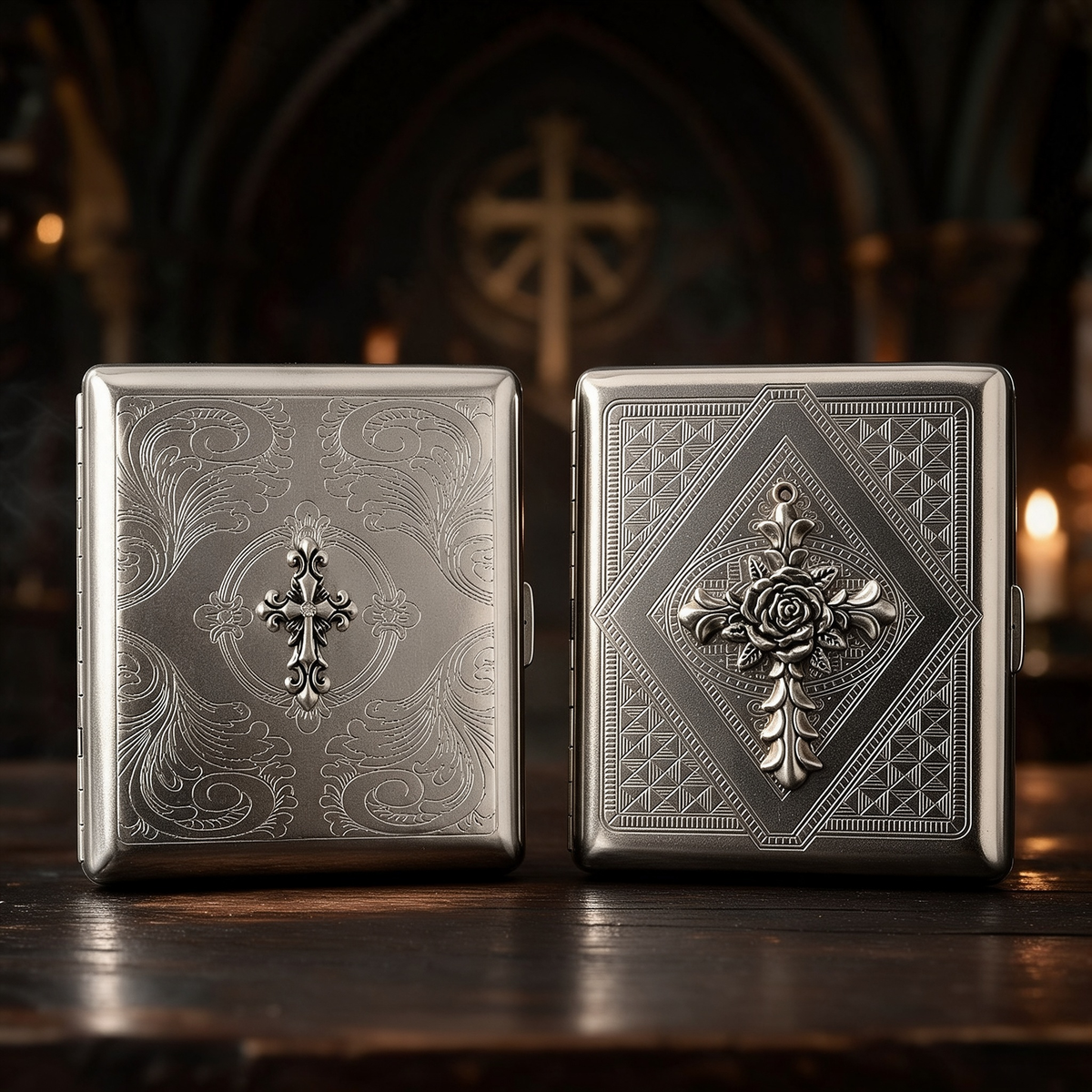 ✝️🥀Cross Metal Wallet Case