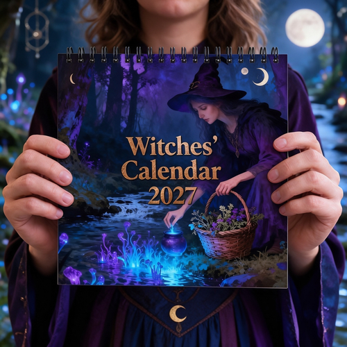 🔮🧙Witches’ Calendar 2027 Wall Calendar – 12-Month Mystical Witch Calendar, Enchanted Forest Hanging Wall Planner for Wicca, Witchcraft & Magic Lovers