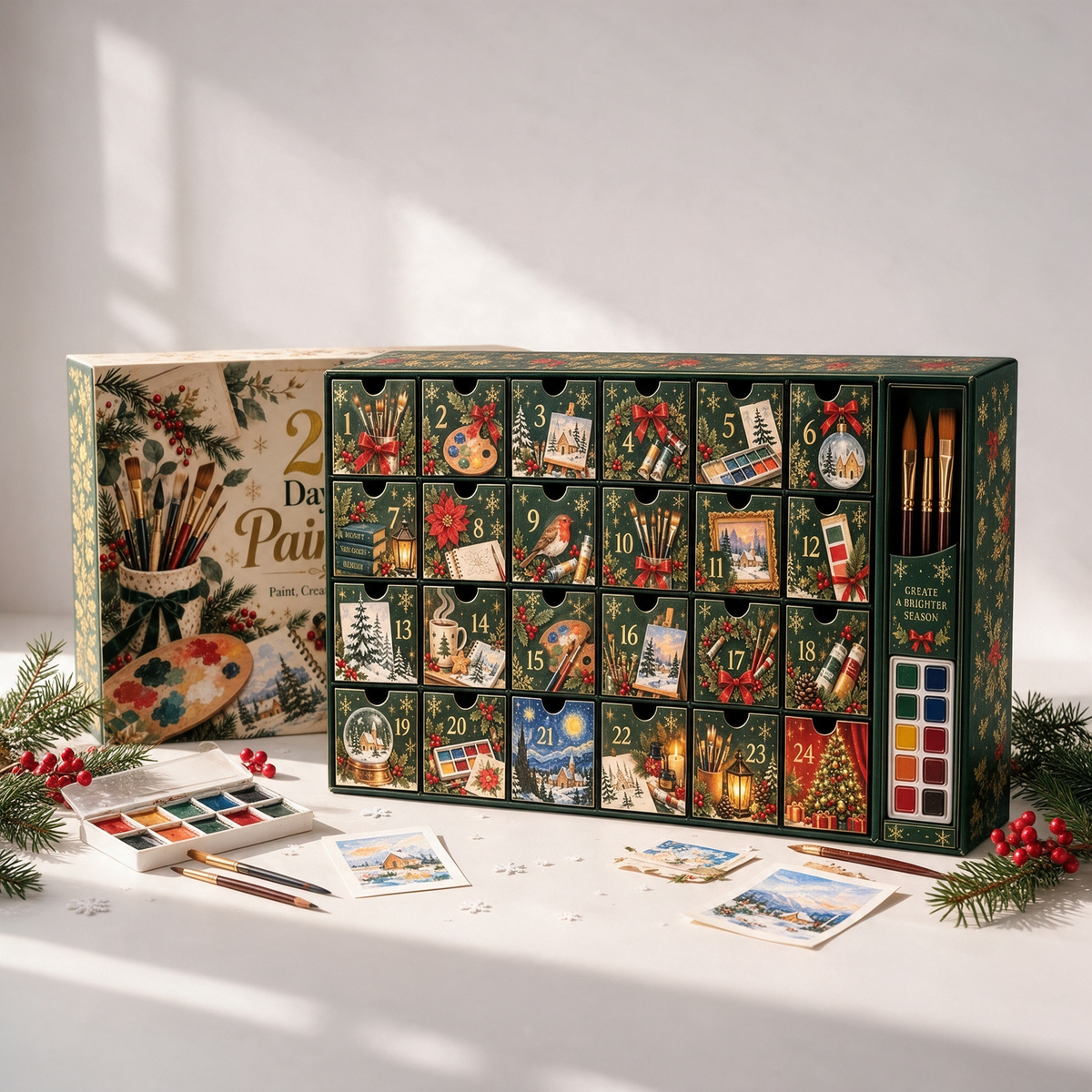🎄 24 Days of Painting Advent Calendar – Christmas DIY Art Kit 🎨✨
