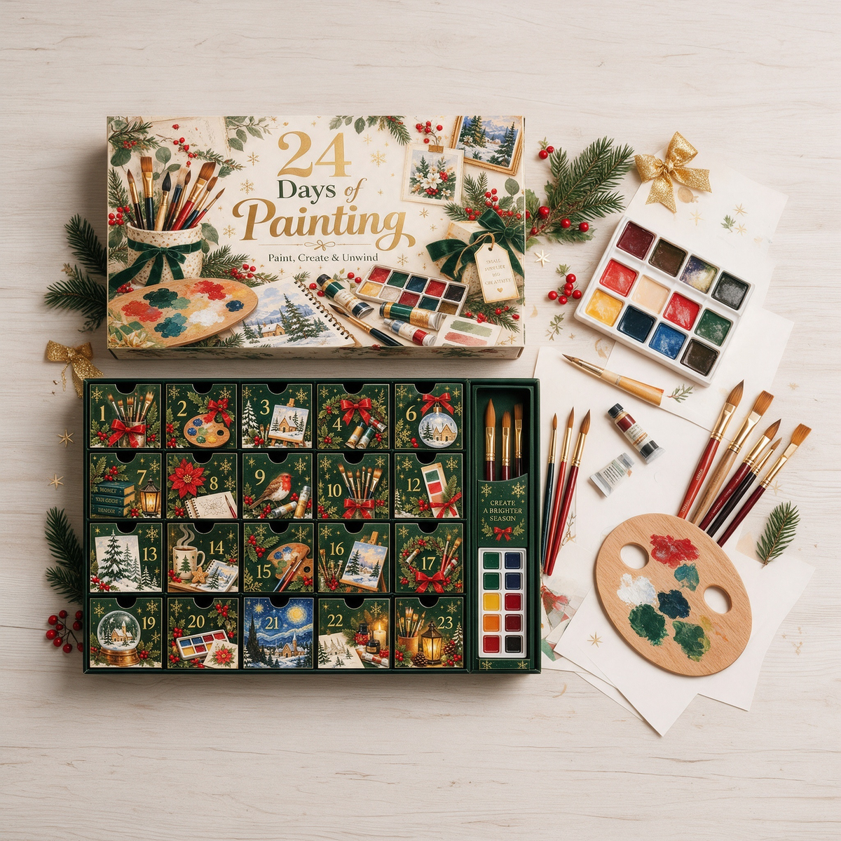 🎄 24 Days of Painting Advent Calendar – Christmas DIY Art Kit 🎨✨