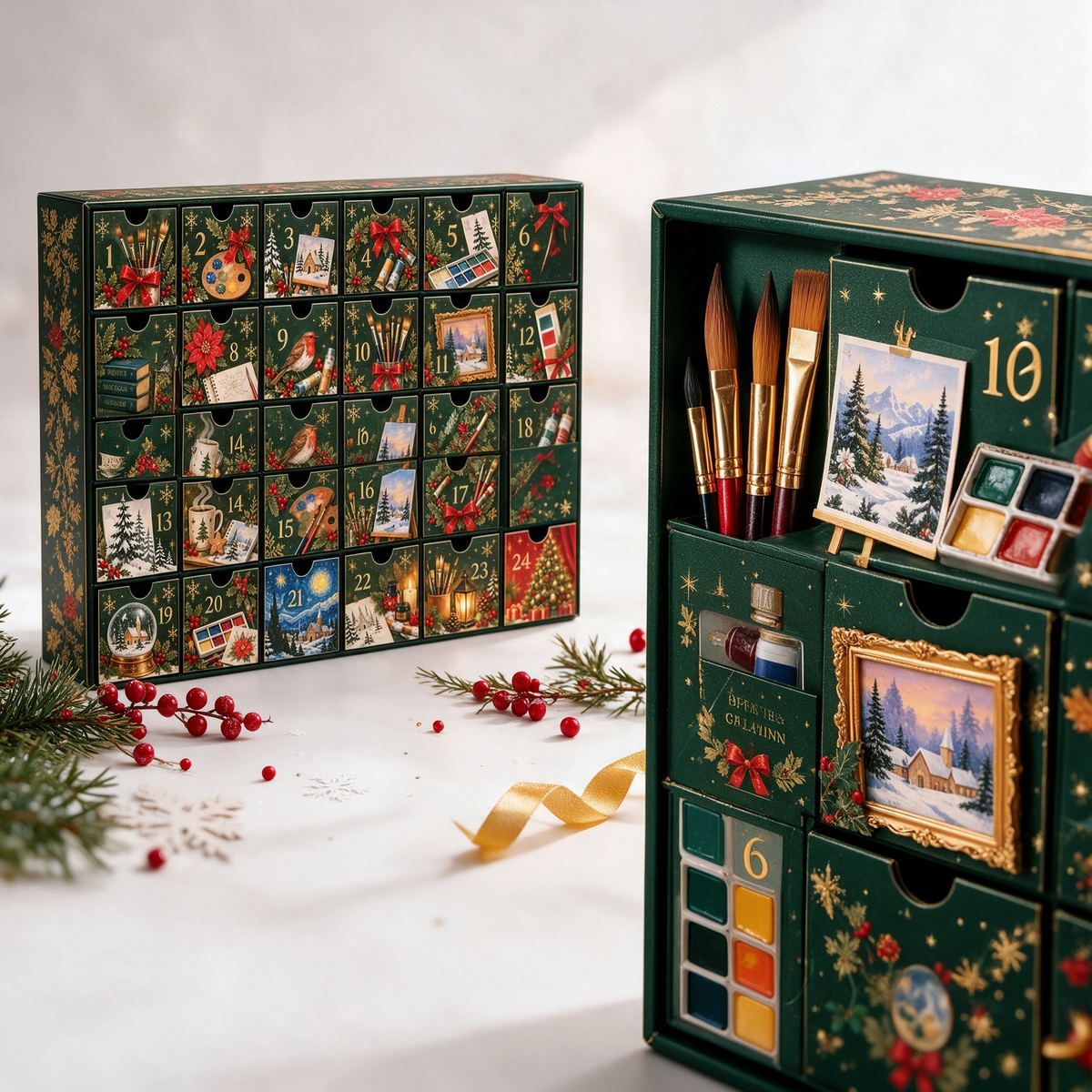 🎄 24 Days of Painting Advent Calendar – Christmas DIY Art Kit 🎨✨