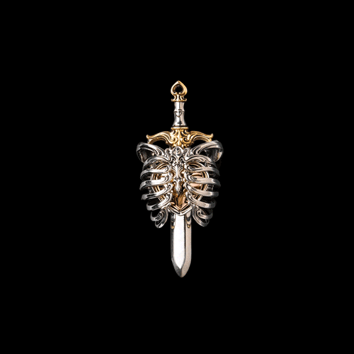 The Beating Heart Pendant mechanical moving heart, white bronze brass copper