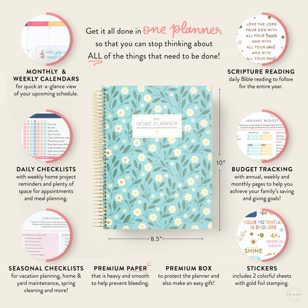 2027 blue floral home planner benefits image 1