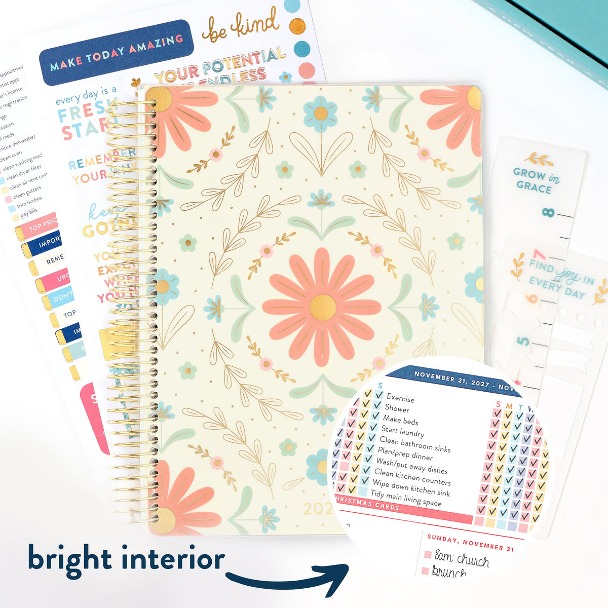2027 wildflower home planner cover with bright interior callout