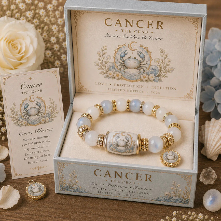Cancer zodiac chalcedony bracelet