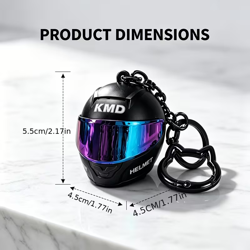Biker helmet light keychain