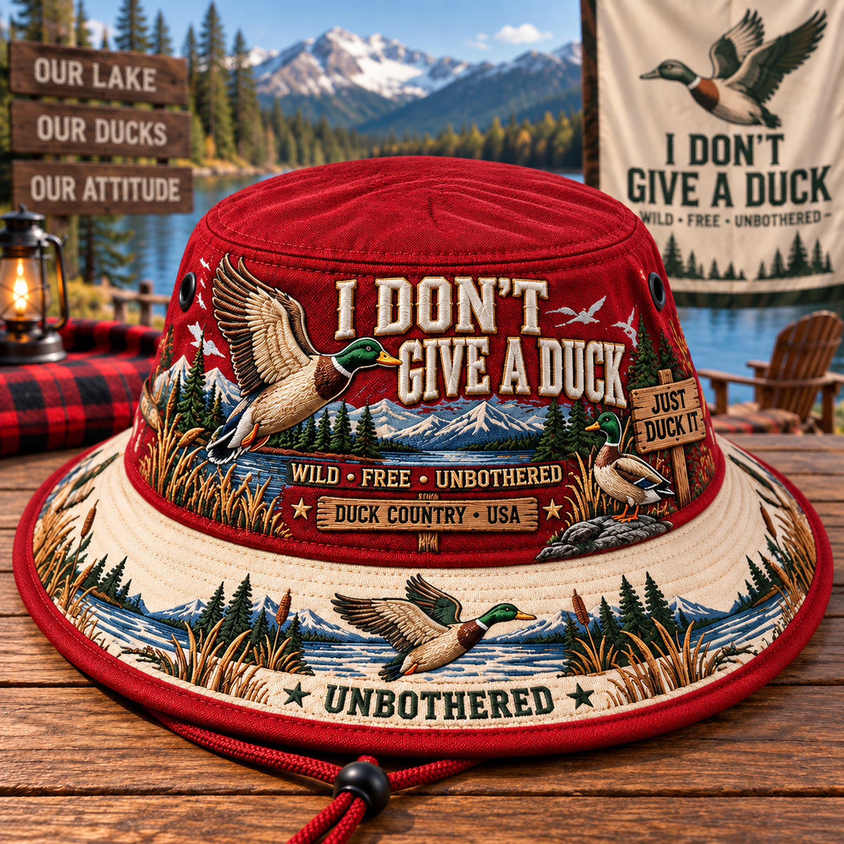 🦆🌲 I Don’t Give a Duck Boonie Hat — Wild, Free & Unbothered
