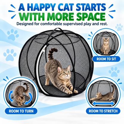 🐱 Portable Pop-Up Cat Playpen – Breathable Mesh Enclosure for Indoor & Outdoor Fun