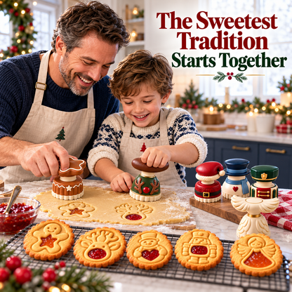Christmas Jam Cookie Press – Festive Character Handles & Embossed Designs