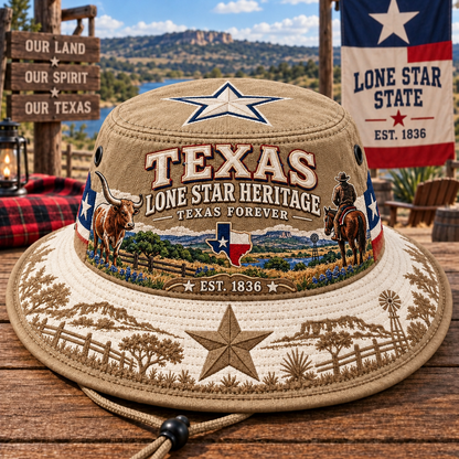 🤠⭐ Texas Lone Star Heritage Boonie Hat — Texas Forever, Est. 1836 🇺🇸
