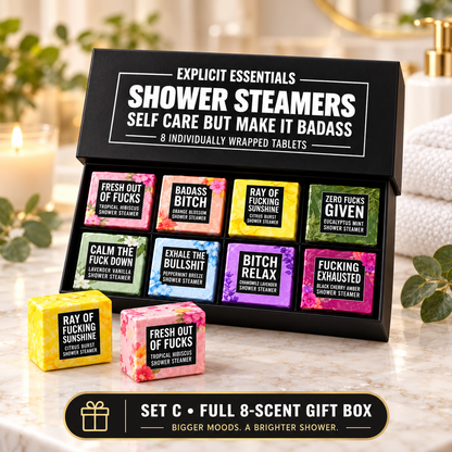 ❤️Bad Day Shower Steamers Gift Set – 8 Scented Self-Care Shower Tablets