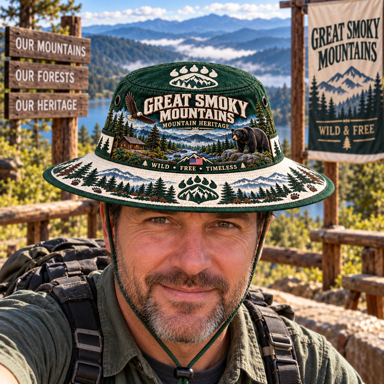 Khaki Great Smoky Mountains boonie hat
