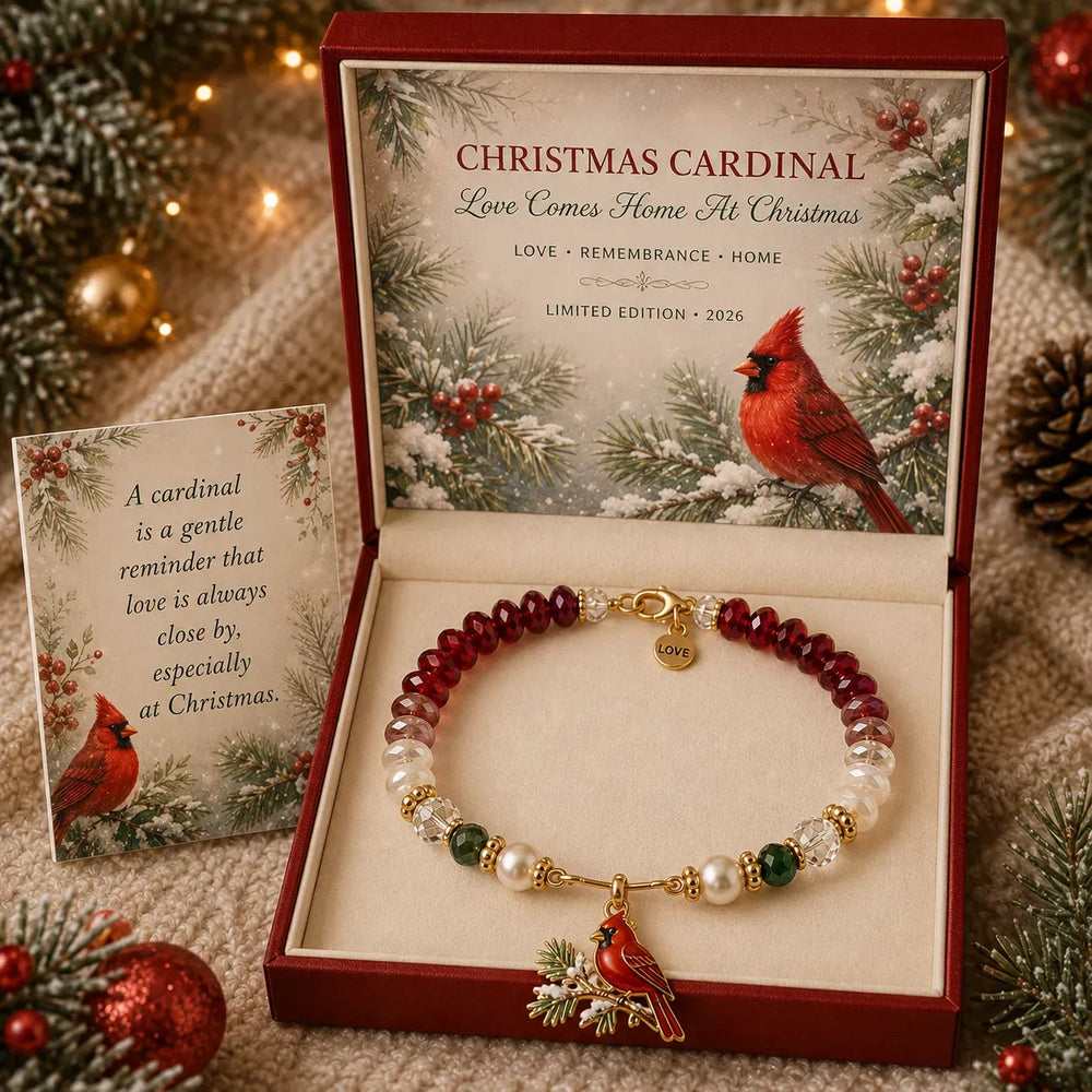 Christmas Cardinal bracelet gift set