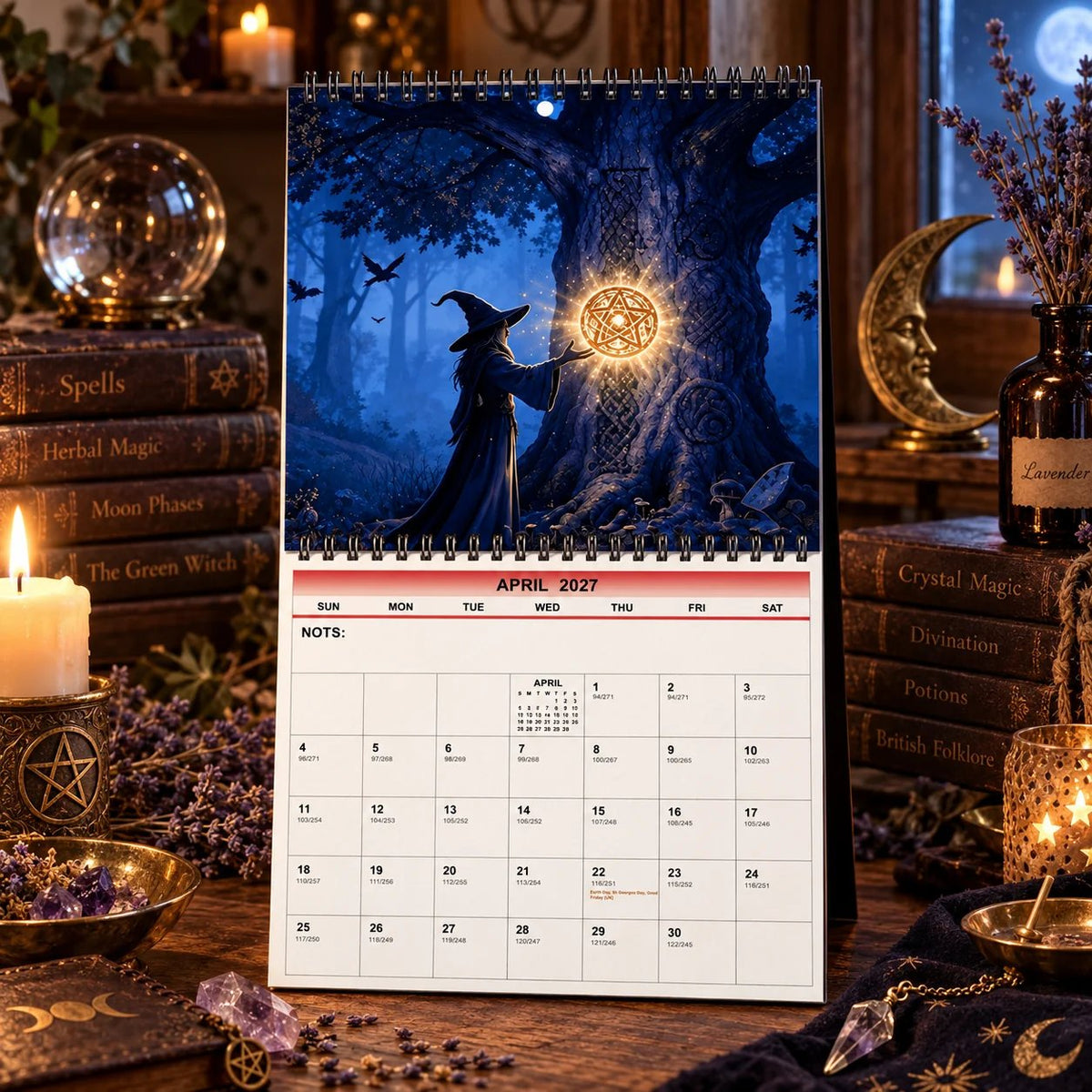 🔮🧙Witches’ Calendar 2027 Wall Calendar – 12-Month Mystical Witch Calendar, Enchanted Forest Hanging Wall Planner for Wicca, Witchcraft & Magic Lovers